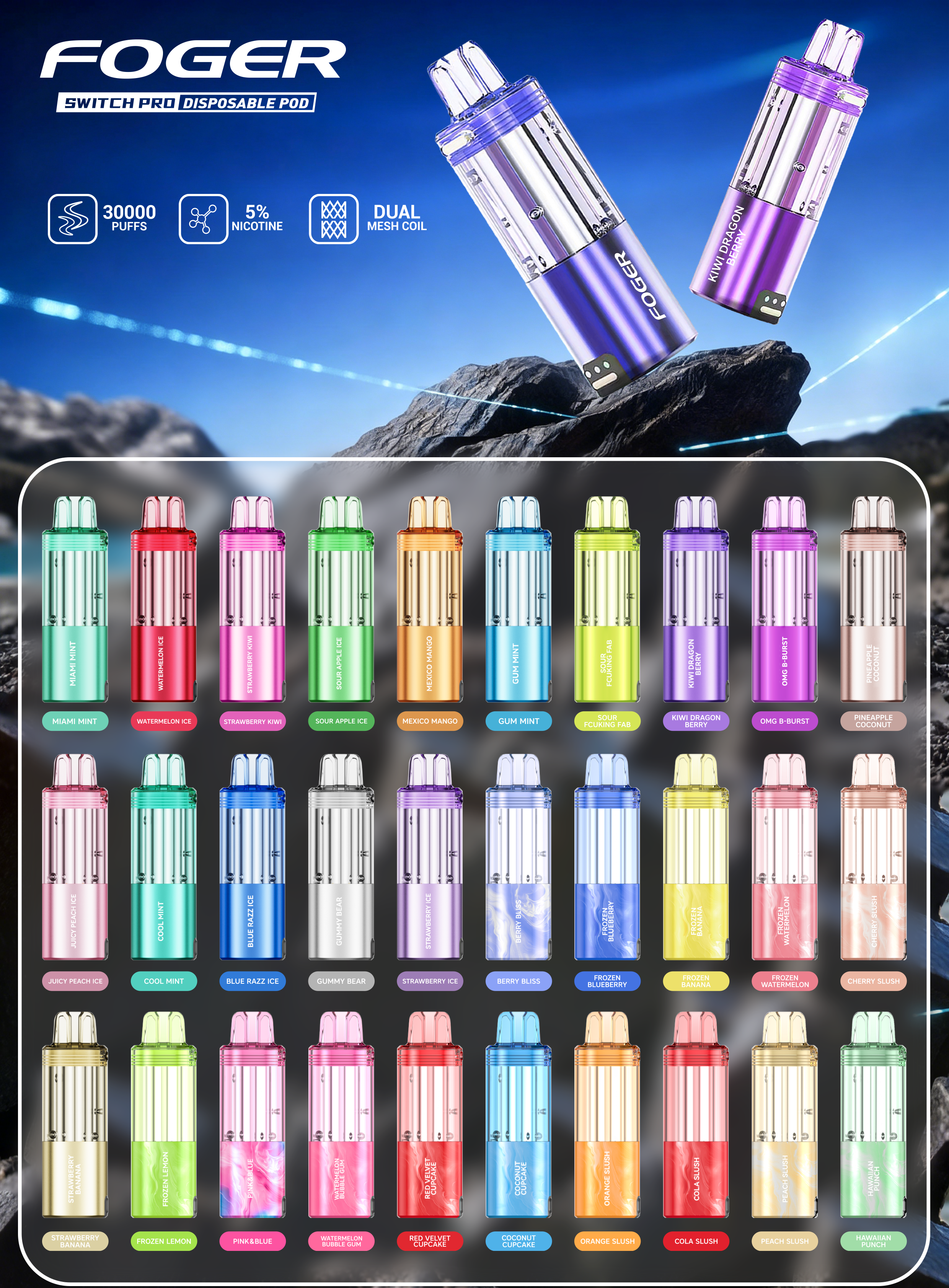 Foger Vape Refill & Pods — Switch Pro 30K Replacement Pods.