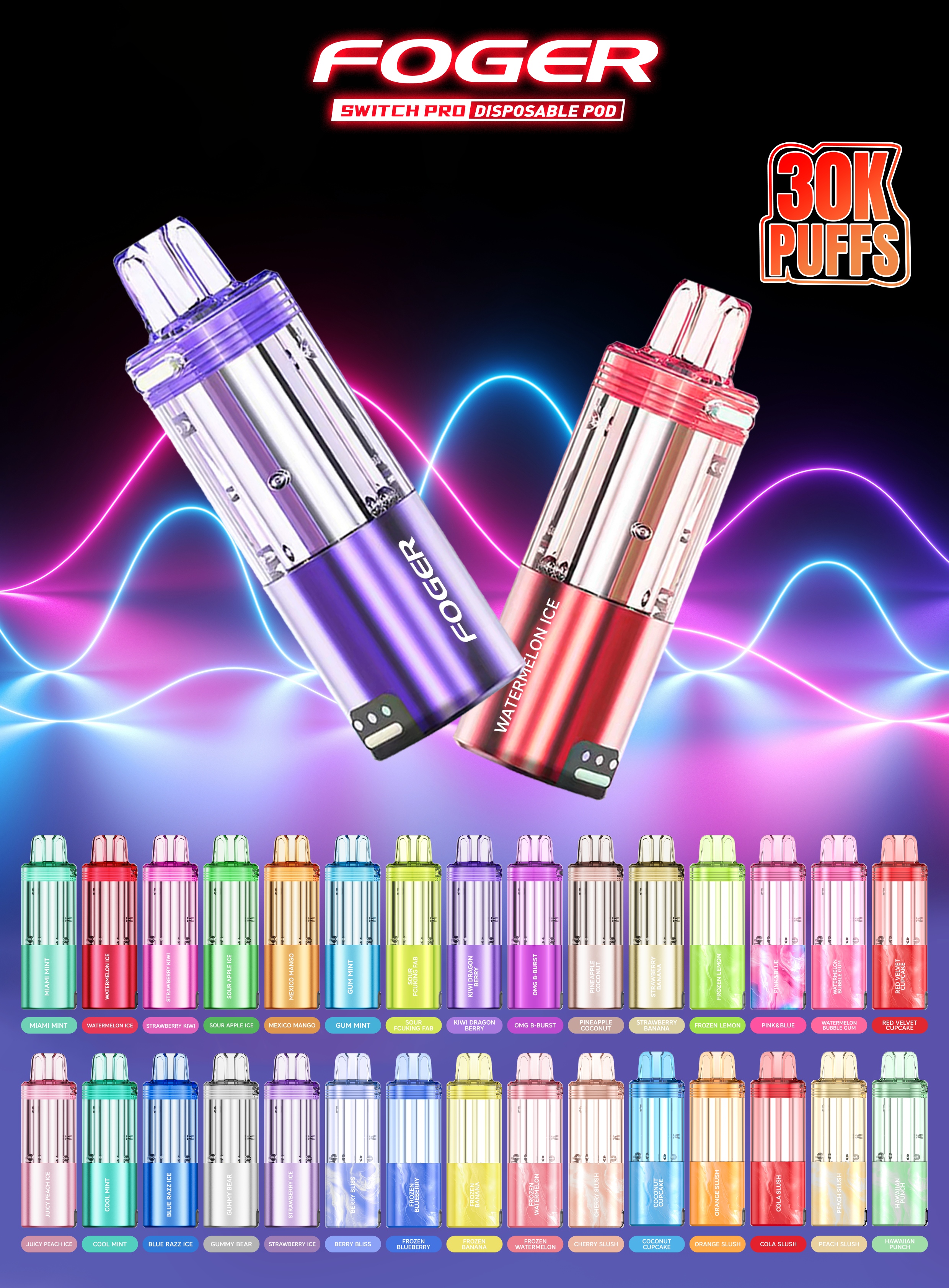 Foger Vape Refill & Pods — Switch Pro 30K Replacement Pods.
